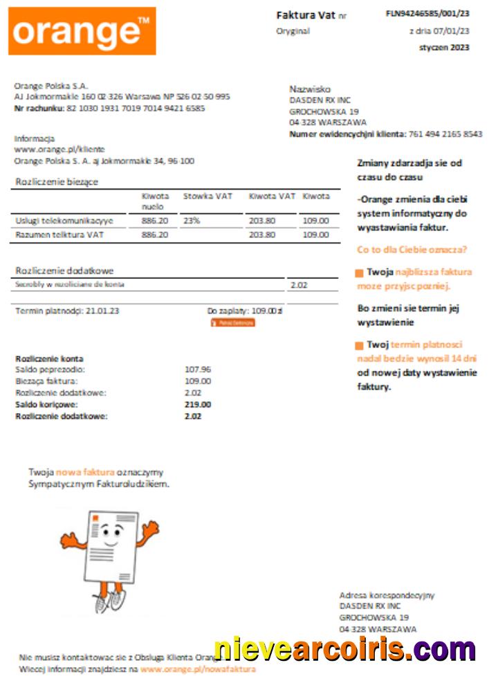 Orange Poland utility business bill